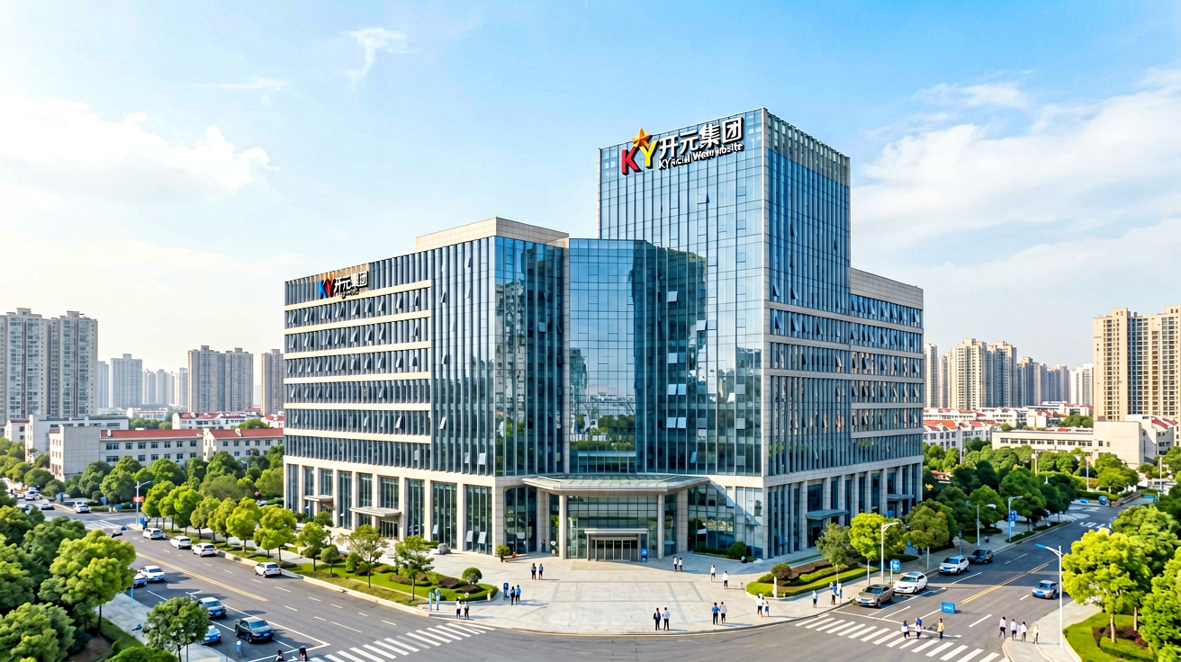 KY开元集团现代化办公大楼全景，展现企业品牌形象